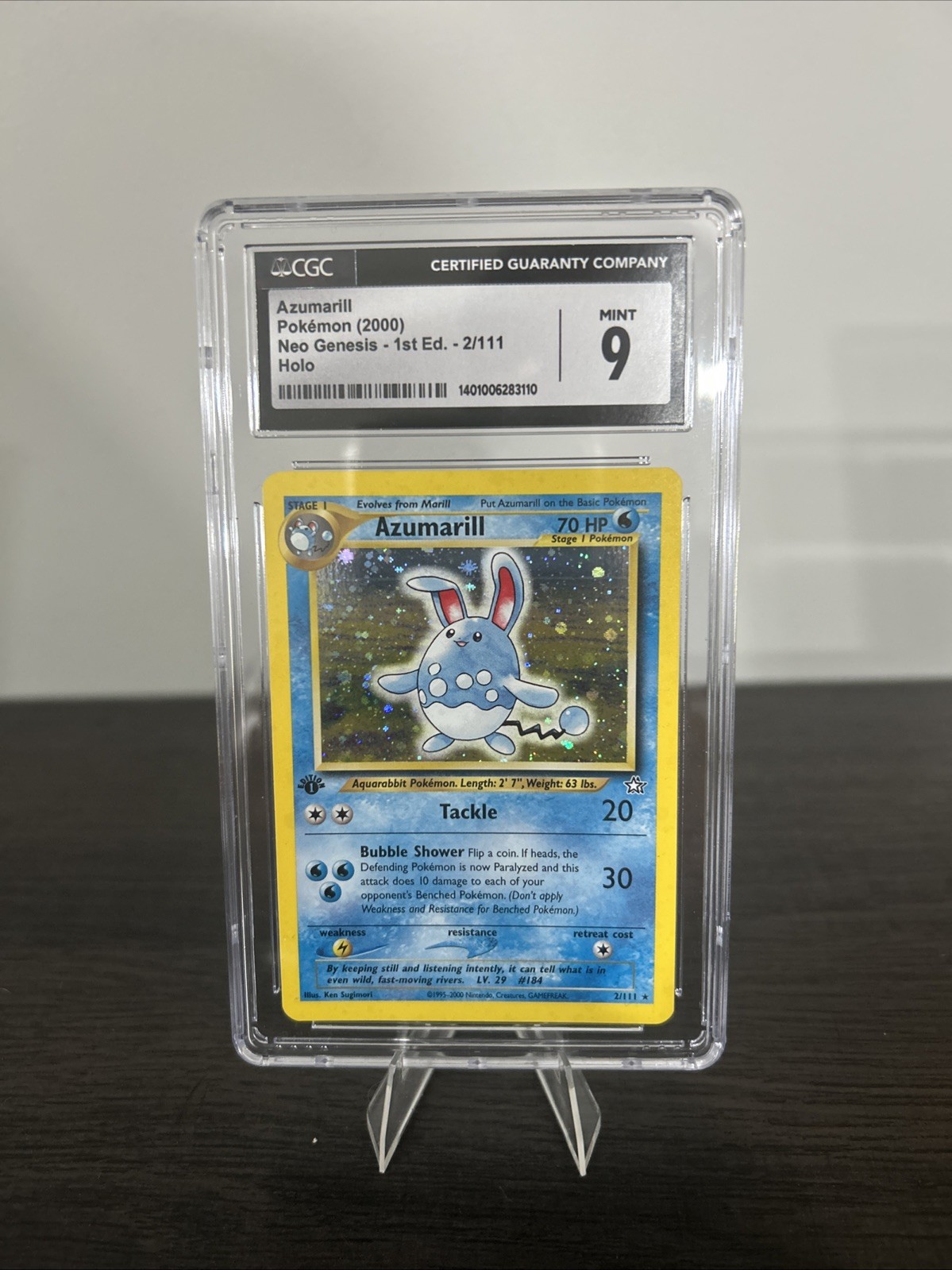 Azumarill Holo 2/111 Pokémon Neo Genesis First Edition CGC 9
