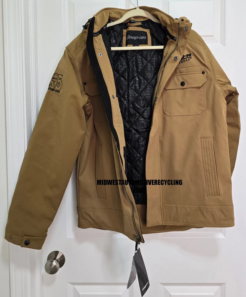 SNAP ON TOOLS 2025 RA HOODED JACKET INSULATED WINTER COAT ZIP UP GOLD TAN NEW - Image 4 of 4