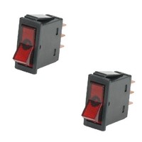 2X Wippschalter Schalter Ein/Aus 12V Rot Kippschalter (1,41 Eur/StüCk)