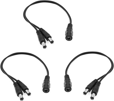 JZK 3er-Pack 30 cm 12 V DC 5,5 x 2,1 mm Splitterkabel, 1 Buchse auf 2 Stecker