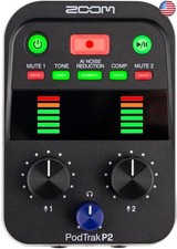 PodTrak P2 Podcast Recorder with 2 USB Mic Inputs, 2 Headphone Outputs, AI