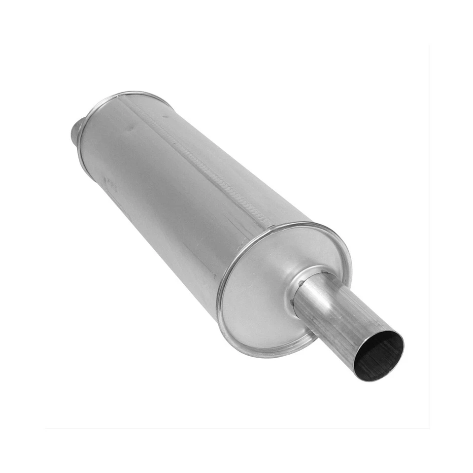 Silenciador redondo universal de escape AP 2,25" entrada/salida para Bronco Silhouette F-150 Foto 4 de 4