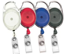 Pack 30 pieces NEW CARABINER RETRACTABLE ID BADGE REEL - 4 Different Colors