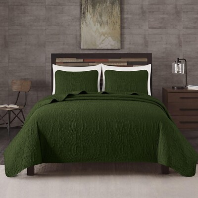 Chezmoi Collection Austin 3-Piece Oversized Bedspread Coverlet Set (Queen, Cy...