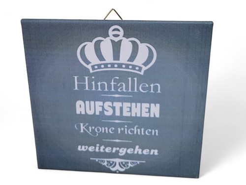 Bildfliese / Motivfliese aus Keramik (15 x 15 cm) Spruch Krone richten... (036) - Picture 2 of 12