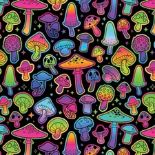 Mushroom Gift Wrapping Paper Sheet, Psychedelic Mushroom Pattern, 2 Sheets - 15