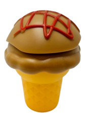 Play Food Double Chocolate Ice Cream Cone With Drizzle Of Strawberry Sauce Mint