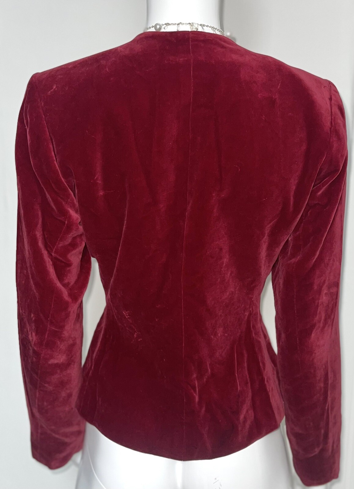 Giacca vintage YVES SAINT LAURENT RIVE GAUCHE velluto rosso taglia UK 8 EU 36