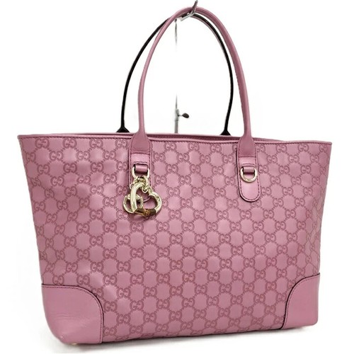 GUCCI Tote Bag Guccissima Leather Pink W/storage bag 250210