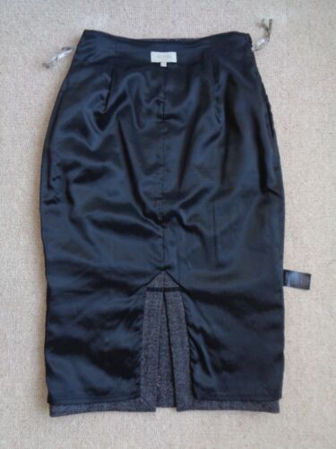 HOBBS Grey Herringbone Midi Pencil Skirt Size 8 Wool Blend - Picture 15 of 19