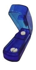 PILL CUTTER SPLITTER V-SHAPE DIVIDE COMPACT PORTABLE HOLDER BOX MEDICINE TRAVEL