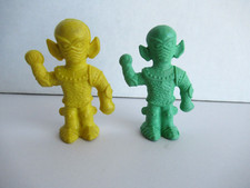 Diener Rubber Figure Eraser Monster Space Alien Kaijou Green Yellow No Mouth