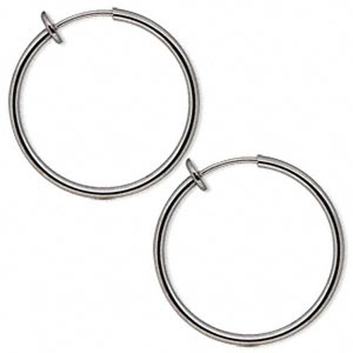 1 Pair of Clip On Hoop Earrings With Pierced Look Spring Closure 1 Inch ...