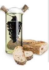 Twine Living 2-In-1 Oil & Vinegar Dispenser Cruet Bottle with Cork Stoppers.