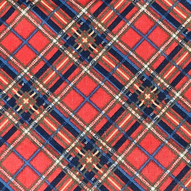 Fabric Fabriquilt Inc 1 Yard X 44” Plaid Red Blue Quilting Sewing