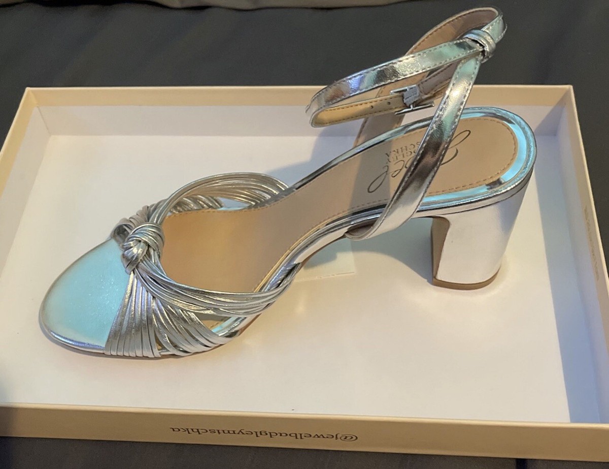 Jewel by BADGLEY MISCHKA Krystal Woven Formal Ankle Strap Heels