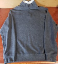 Tasso Elba Blue L 1/4 Zip Pullover Long Sleeve Sweater
