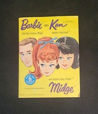 Vtg. 1962 Original Barbie Ken Midge Fashion Doll Yellow Cover Mini Catalog.