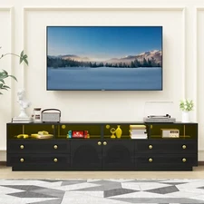 LED TV Stand for 100 Inch TV High Glossy Modern TV Console Entertainment Center