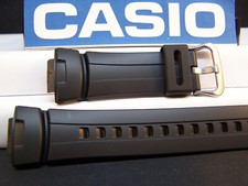 Casio watch band G-100, G101, G-200, G-2110, G-2300, G-2310 Black Resin Strap