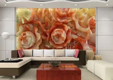 3D Jade Peony ZHUA1456 Wallpaper Wall Murals Removable Self-adhesive Zoe