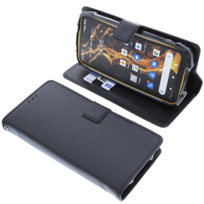 Tasche für Cubot KingKong 5 Pro Book-Style Schutz Hülle Handytasche Buch Schwarz
