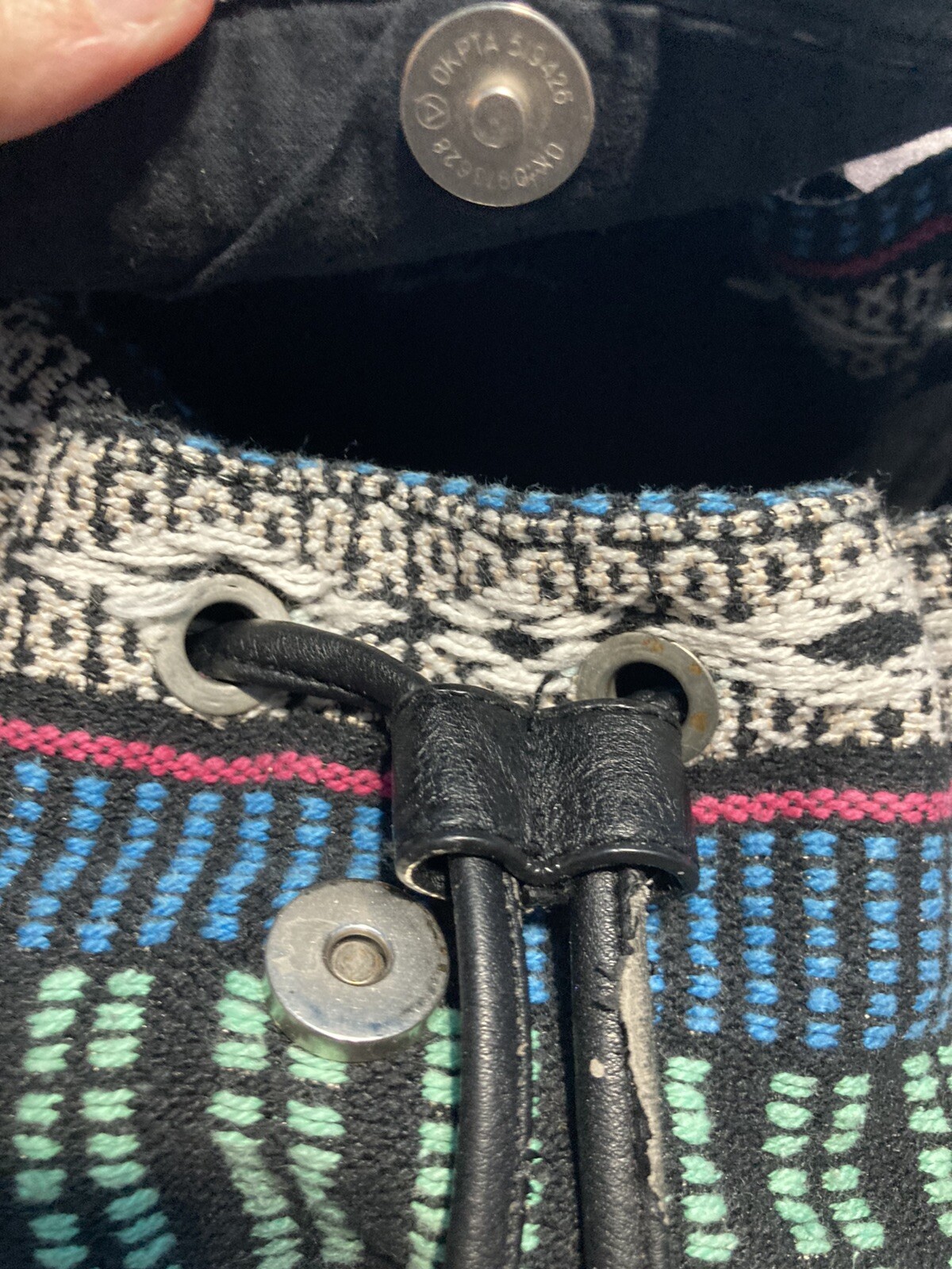 American Eagle Backpack Multicolored Striped Purs… - image 9