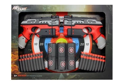 JOLLITY WORKS Jollity Air-Blaster Softbullet Dart Pistole Battle-Pack mit Zielscheibe