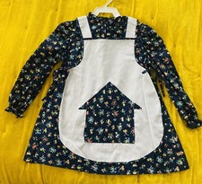 Vtg Ruth Of Carolina Dress Apron Blue Appliqué Cotton Blend NOS NWT  6X Luxury