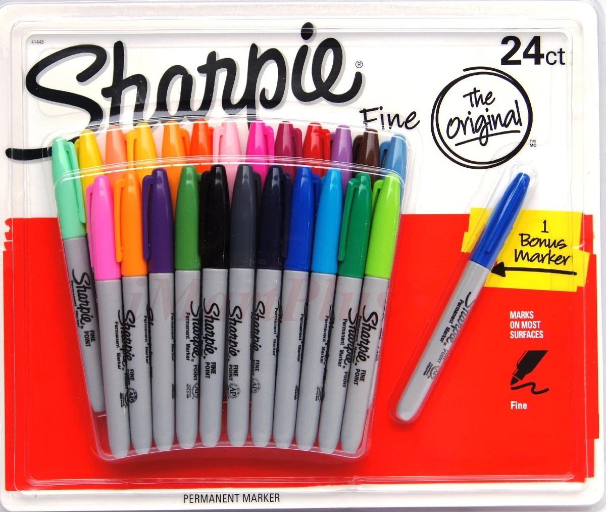 SHARPIE 24 Set Coloured Fine Point Permanent Marker NEW + bonus