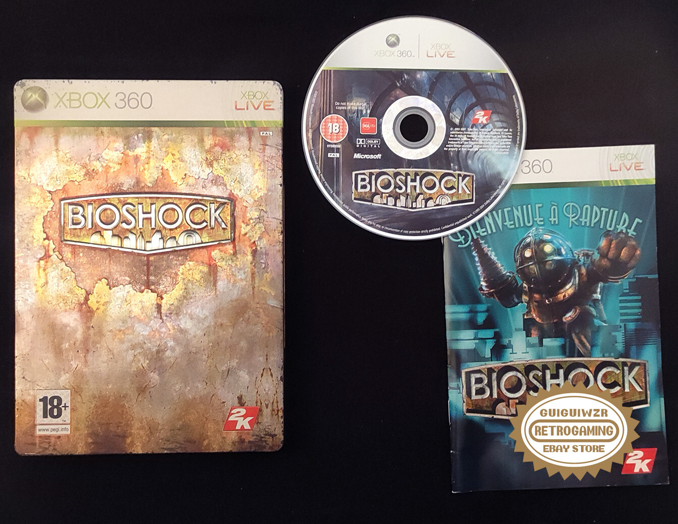 BIOSHOCK - Jeu XBOX 360 - PAL FR - Complet Steelbook et Notice