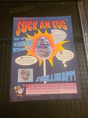 Suck An Egg Lollipops Print Ad 1996 8x11 Great To Frame 