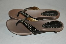 NINE WEST women's 6 1/2 D FANCY black LEATHER slip on SHOES summer fun New!