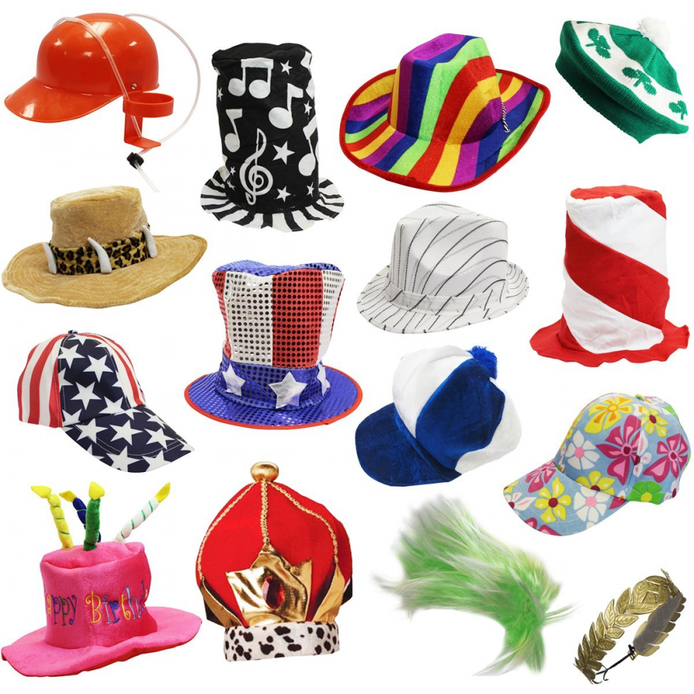 Assorted Party Hats 6 Dress up Costume 