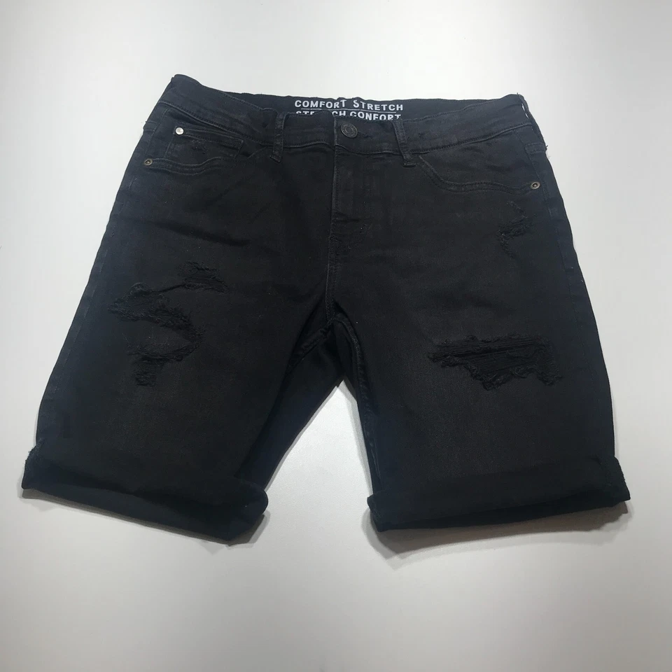 Pantalones Cortos H&M Niñas Talla 10-11Y Negros Cómodos Elastizados Calce Ajustado Denim Destruido Foto 2 de 4