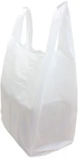 Bags Multi Purpose 17" x 8" X 29" Plastic White Jumbo T-Shirt Shopping Grocery