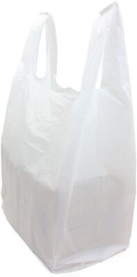 Bags Multi Purpose 17'' x 8'' X 29'' Plastic White Jumbo T-Shirt Shopping Grocery
