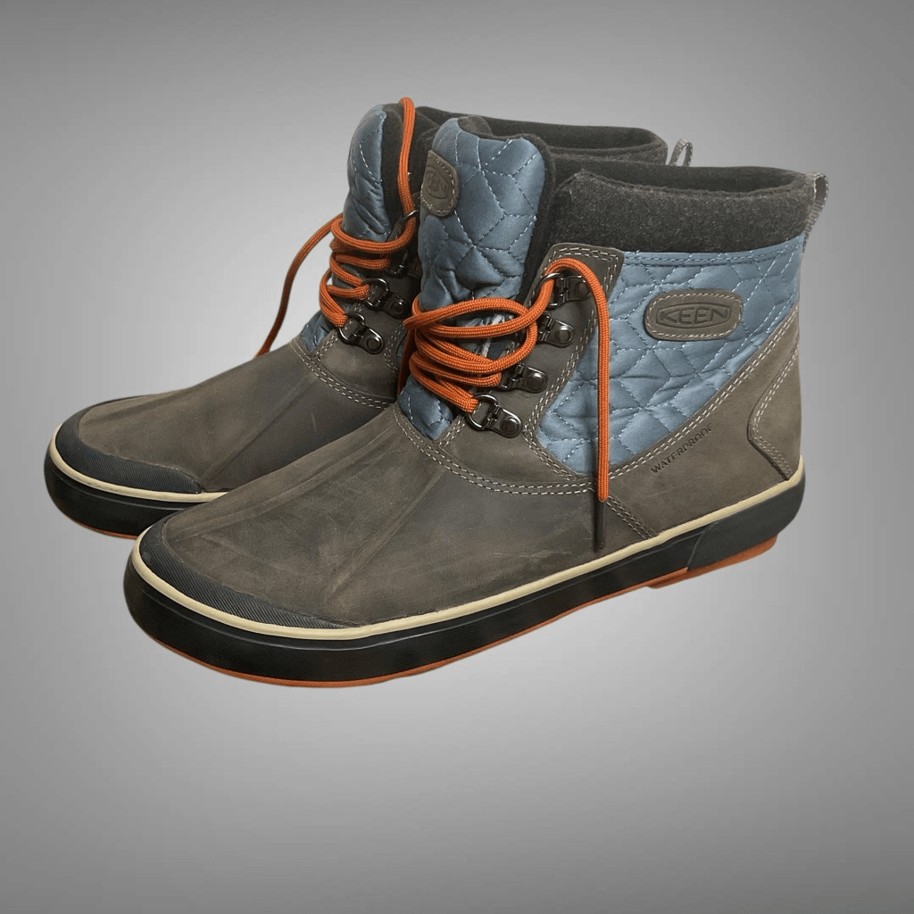 Stivali trapuntati Keen Elsa II pelle donna 11 blu grigio stringati foderati impermeabili