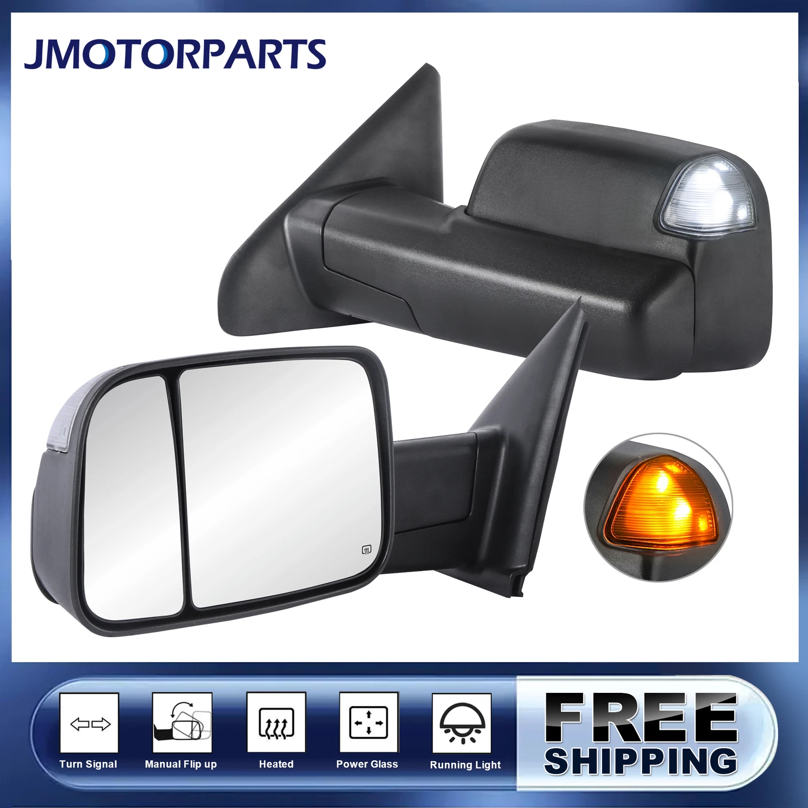 Power Heated Tow Mirrors For 2002-2008 Ram 1500 03-09 2500 3500 w/Running Light
Opens in a new windo