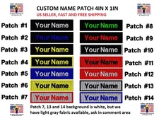 BEST SELLING  4X1 size Custom NAME TAG Embroidered "Iron on", FAST SHIPPING