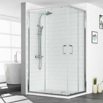 Eckeinstieg Duschkabine Schiebetür Duschabtrennung 90x75 80x80 Duschtür Dusche