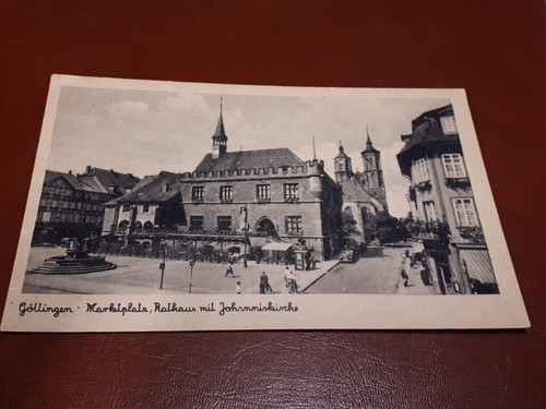 Alte AK Göttingen Marktplatz Rathaus mit Johanniskirche ca. 1935
