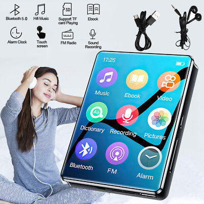 Bluetooth 5.0 MP3 Player, HiFi MP3 Musik Player mit Touchscreen FM Radio, E-Book