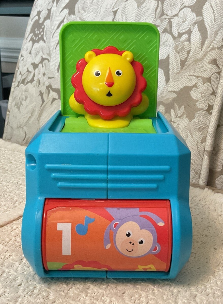 Fisher Price Spin 'n Surprise Lion - FHF77, Musical Jack-in-the
