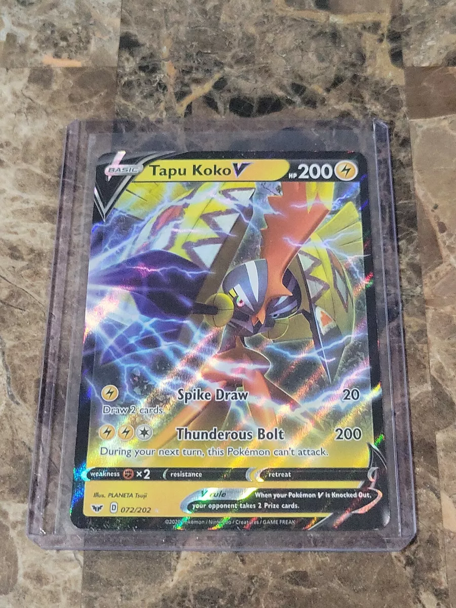 Pokemon TAPU KOKO V 072/202 Sword & Shield - ULTRA RARE HOLO - MINT