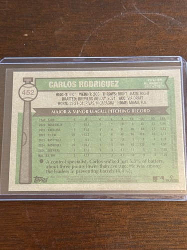 2025 Topps Heritage Baseball CARLOS RODRIGUEZ DARK BLUE BORDER ROOKIE CARD - Picture 6 of 6