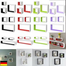 3er Set Wandregal Bücherregal MDF Holz Hängeregal Lounge Cube CD Regal Farbwahl
