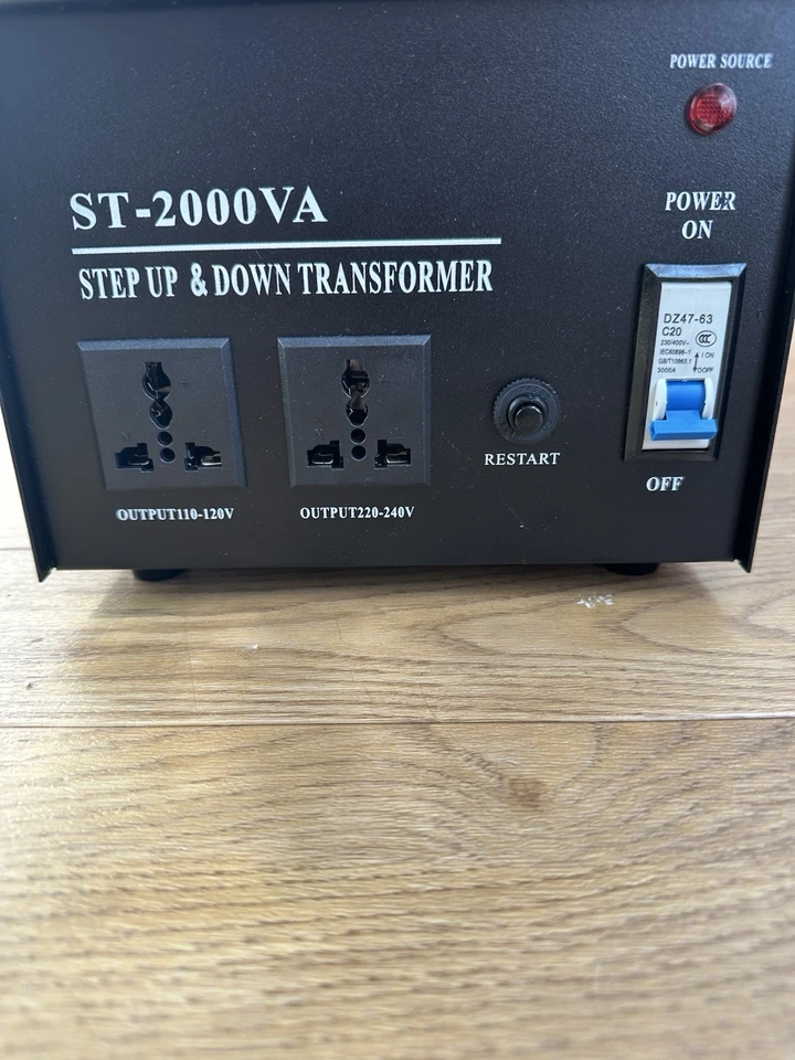 tonchean 2000 W Voltage Converter UK⇄US Toroidal Step Up/Down Transformer - Image 2 of 4