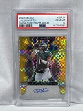 2022 PANINI SELECT SIG PRIZM GOLD AUTO #SIPJH JALEN HURTS #'d 10/10 PSA 10