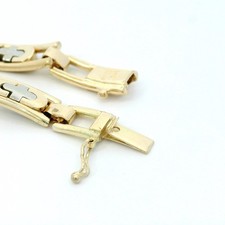 Herrenarmband, Goldarmkette massiv bicolor Gelbgold/Weißgold 585 14 KT